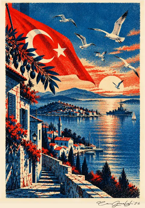 Prof.Dr. Güzeloğlu'ndan Ayvalık’a Özel “Mavi Vatan'ın Başkenti Ayvalık” İllüstrasyonu