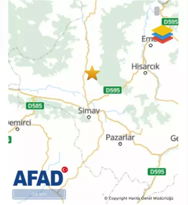 Simav'da 5.4 büyüklüğünde deprem