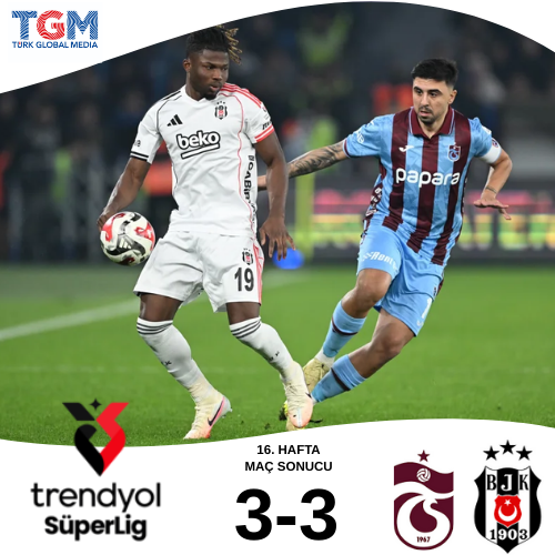 Trabzonspor, evinde Beşiktaş ile Berabere kaldı: 3-3