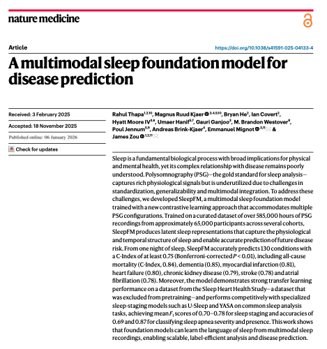 Yapay zekâ uykudan hastalık riskini tahmin edebiliyor