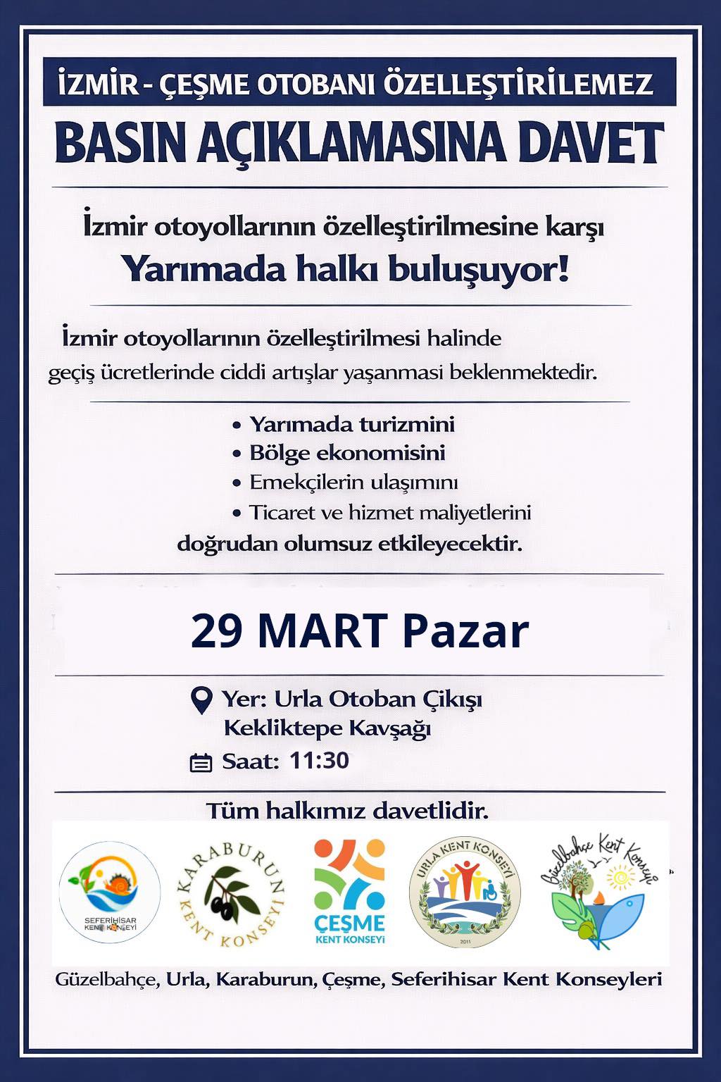 İzmir'de, Kent Konseylerinden Büyük "Çeşme" Eylemi