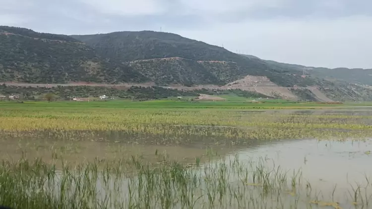 Gaziantep’te su altında kalan ekili tarım arazilerinde tahliye çalışmaları