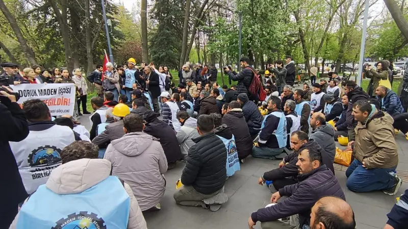 Doruk Madencilik işçilerinin açlık grevi sürüyor