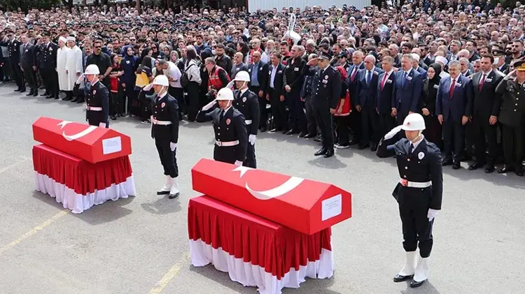Tekirdağ'da şehit 2 polis memuru için tören