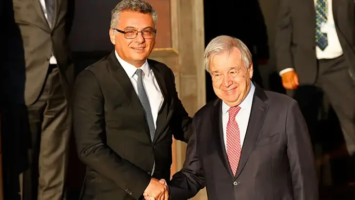 KKTC Cumhurbaşkanı Erhürman, Guterres ile bir araya geldi
