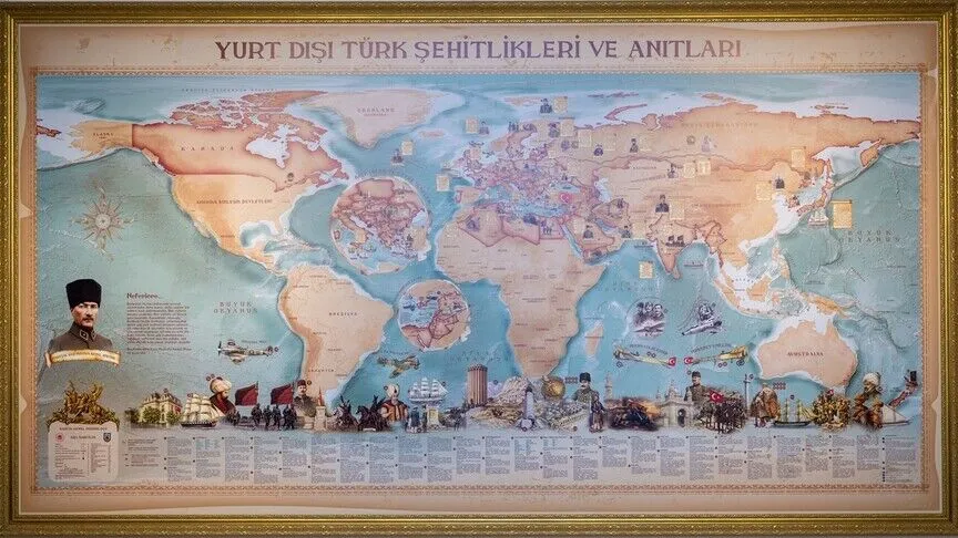 48 ülkedeki 172 Türk şehitliği ve anıtı özel bir çalışmayla haritalandı