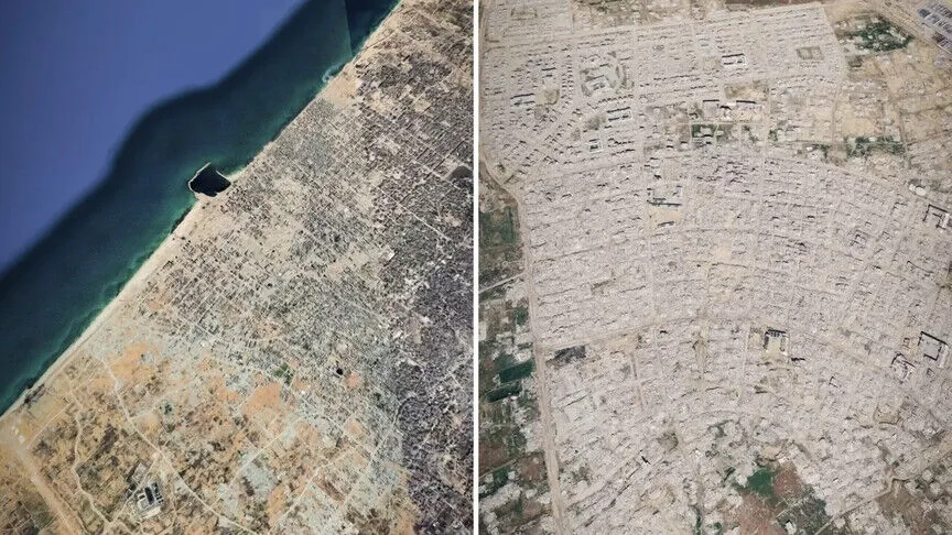 İsrail'in Gazze'deki yıkımı, Google Haritalar'ın uydu görüntülerine yansıdı